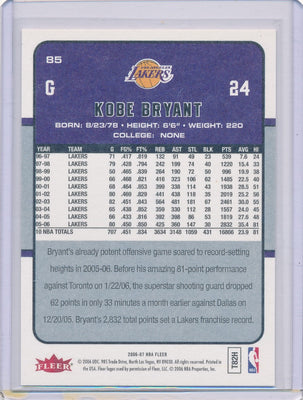 Fleer 2006-2007   #85 Kobe Bryant