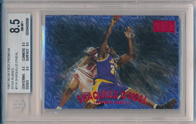 SkyBox 1997-1998 Premium Star Rubies #116SR Shaquille O'neal 24/50 / BGS Grade 8.5