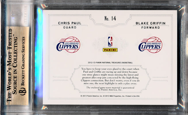 Panini 2012-2013 National Treasures NBA Logoman Combos #14 Chris Paul / Blake Griffin 1/2 / BGS Grade 9.5