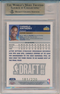 Topps 2003-2003 Chrome X-Fractors #113 Carmelo Anthony 181/220 / BGS Grade 9.5