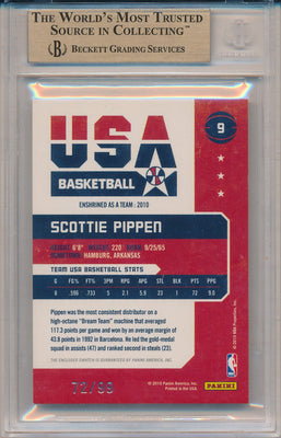 Panini 2000-2010 Hall Of Fame Dream Team Game Threads #9 Scottie Pippen 72/99 / BGS Grade 9.5