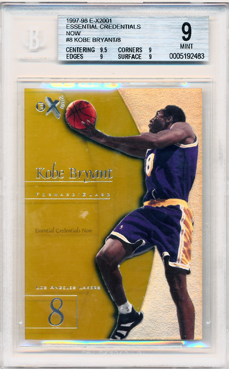 Skybox 1997-1998 E-X2001 Essential Credentials Now #8 Kobe Bryant 3/8 / BGS Grade 9