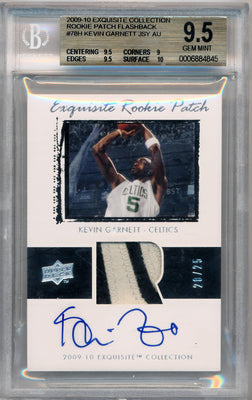 Upper Deck 2009-2010 Exquisite Collection Rookie Patch Flashback #78H Kevin Garnett 20/25 / BGS Grade 9.5 / Auto Grade 10