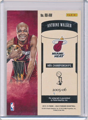 Panini 2015-2016 Gold Standard Ring Bearers Autographs #RB-AW Antoine Walker 21/49