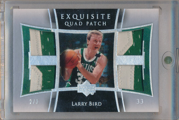 Upper Deck 2004-2005 Exquisite Collection Quad Patch #E4P-LB Larry Bird 2/3