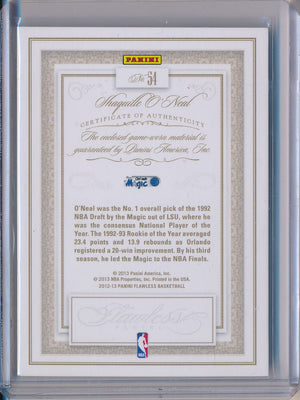 Panini 2012-2013 Flawless Emerald Jumbo Patches #54 Shaquille O'Neal 4/4