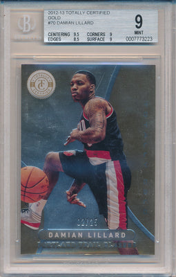 Panini 2012-2013 Totally Certified Gold #70 Damian Lillard 2/25 / BGS Grade 9