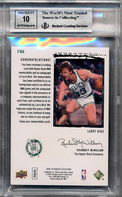 Upper Deck 2009-2010 Exquisite Collection Rookie Patch Flashback #78E Larry Bird 3/25 / BGS Grade 9 / Auto Grade 10