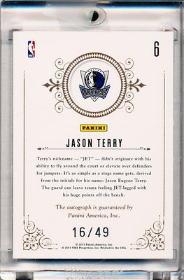 Panini 2010-2011 National Treasures Notable Nicknames  #6 Jason Terry 16/49