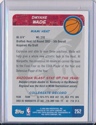 Topps 2003-2004 Bazooka Basketball #252 Dwyane Wade