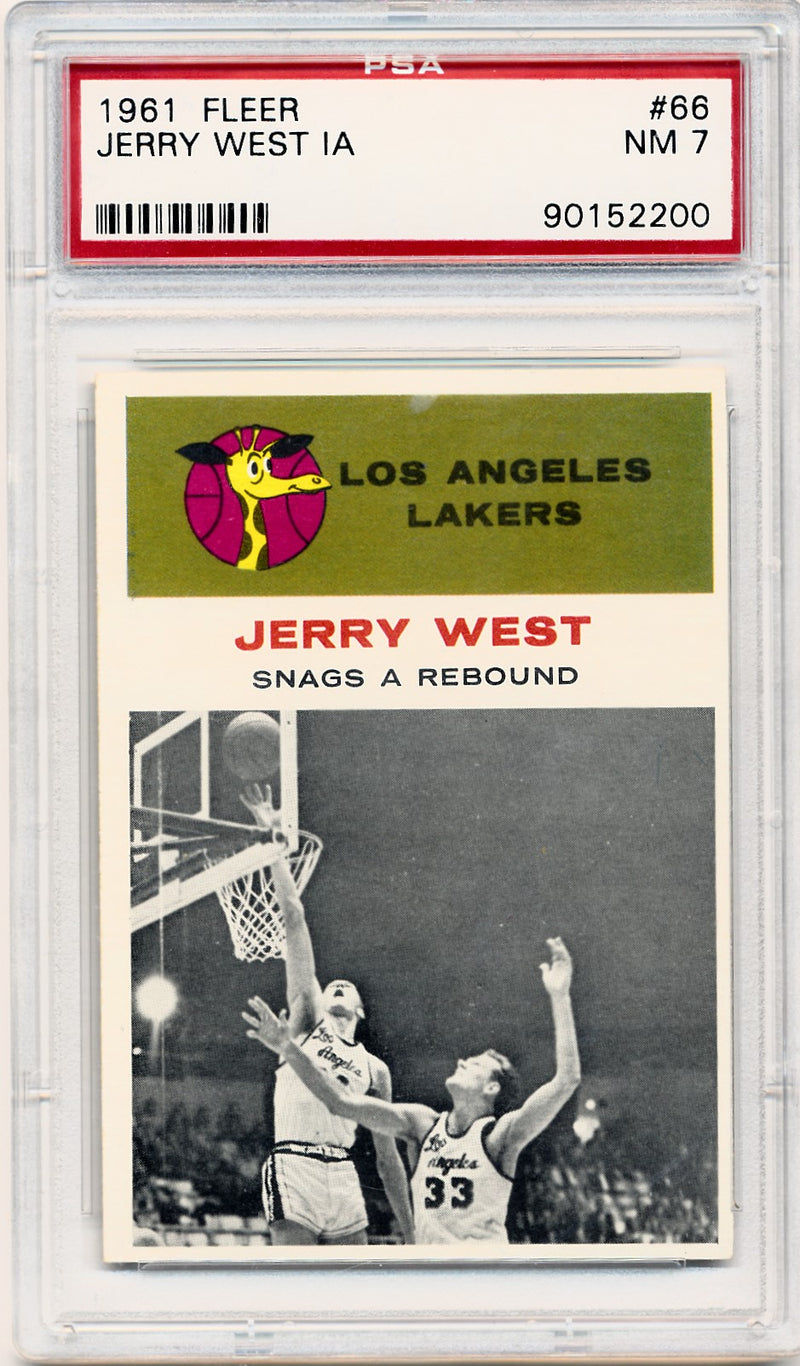 Fleer 1961 Los Angeles Lakers  #66 Jerry West  / PSA Grade 7