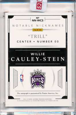 Panini 2015-2016 National Treasures  Notable Nicknames  #NN-WCS Willy Cauley-Stein 9/25