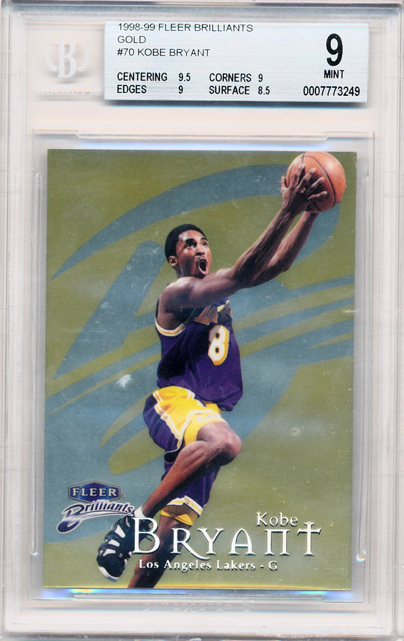 Fleer 1998-1999 Brilliants Gold #70 Kobe Bryant 8/99 / BGS Grade 9