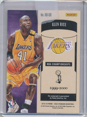 Panini 2015-2016 Gold Standard Ring Bearers Autographs #RB-GR Glen Rice 32/49