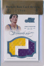 Panini 2012-2013 Flawless Silver Jumbo Patches #62 John Stockton 20/25 / BGS Grade 8