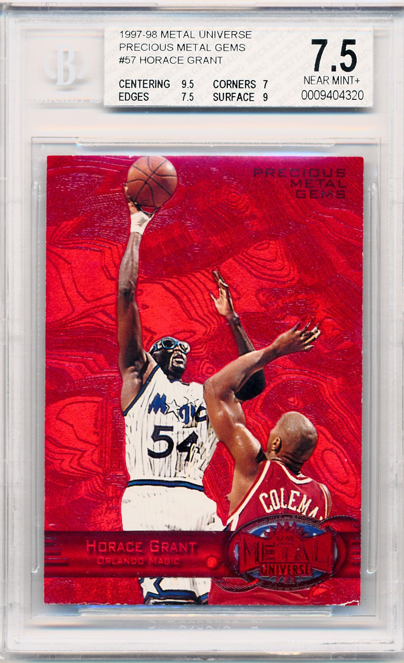 Skybox 1997-1998 Metal Universe Championship Precious Metal Gems Red #57 Horace Grant 66/100 / BGS Grade 7.5