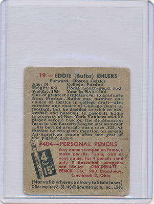 Boston Celtics  #19 Eddie (Bulbs) Ehlers  / PSA Grade