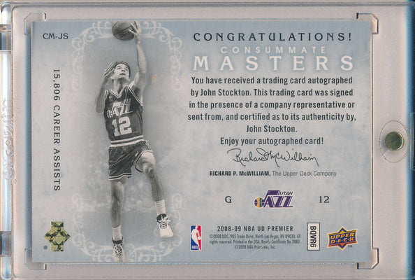 Upper Deck 2008-2009 UD Premier Consumate Masters #CM-JS John Stockton 7/15