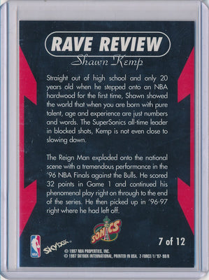 SkyBox 1997-1998 Z-Force Rave Review #7/12 Shawn Kemp