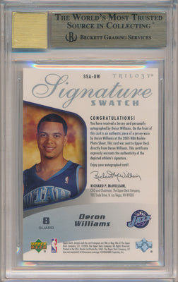 Upper Deck 2005-2006 UD Trilogy Signature Swatches #SSA-DW Deron Williams 14/25 / BGS Grade 9.5 / Auto Grade 10