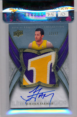 Upper Deck 2009-2010 Exquisite Collection Limited Logos #LJF Jordan Farmar 12/12 / Auto Grade 10