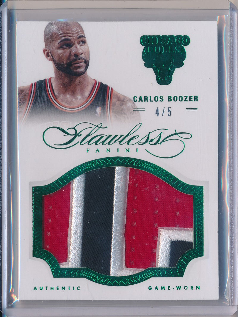 Panini 2012-2013 Flawless Emerald Jumbo Patches #43 Carlos Boozer 4/5