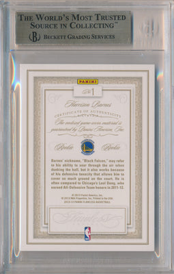 Panini 2012-2013 Flawless Platinum Jumbo Patches #1 Harrison Barnes 1/1 / BGS Grade 9.5