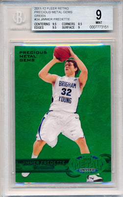 Upper Deck 2011-12 Fleer Retro Precious Metal Gems GREEN #PM-34 Jimmer Fredette 8/10 / BGS Grade 9