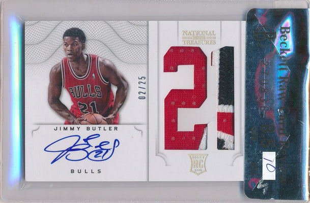 Panini 2012-2013 National Treasures Rookie RC Card #127 Jimmy Butler 2/25 / Auto Grade 10