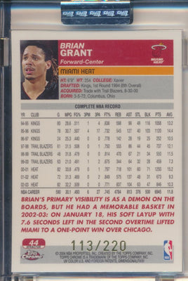 Topps  2003-2004 Chrome  X-Fractor #44 Brian Grant 113/220