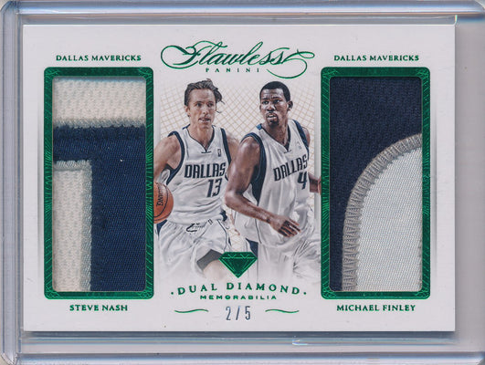 Panini 2014-2015 Flawless Emerald Dual Diamond Patches #DD-DAL Steve Nash/ Michael Finley 2/5