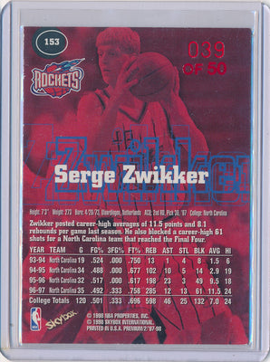 SkyBox 1997-1998 Premium Star Rubies #153 Serge Zwikker 39/50