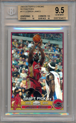 Topps 2003-2004 Chrome Black Refractors #111 Lebron James  / BGS Grade 9.5