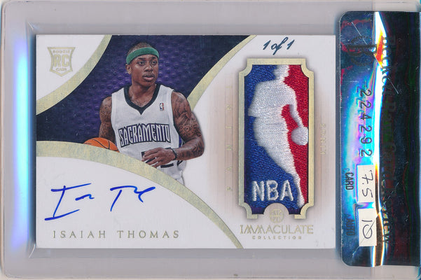 Panini 2012-2013 Immaculate Collection Rookie Card #133 Isiah Thomas 1/1 / BGS Grade 7.5 / Auto Grade 10