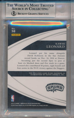 Panini 2014-2015 Immaculate Collection LogoMan #50 Kawhi Leonard 2/3 / BGS Grade 8.5