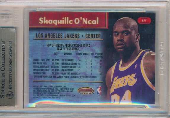 Topps 1998-1999 Bowman's Best Best Performers Atomic Refractors #BP1 Shaquille O'neal 21/50 / BGS Grade 9.5