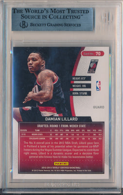 Panini 2012-2013 Totally Certified Gold #70 Damian Lillard 2/25 / BGS Grade 9