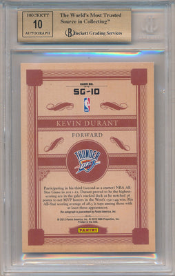 Panini 2011-2012 Gold Standard Signs Of Gold #SG-10 Kevin Durant 5/10 / BGS Grade 9.5 / Auto Grade 10