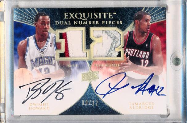 Upper Deck 2007-08 Exquisite Collection Exquisite Dual Number Pieces #EDN-HA Dwight Howard/Lamarcus Aldridge 9/12