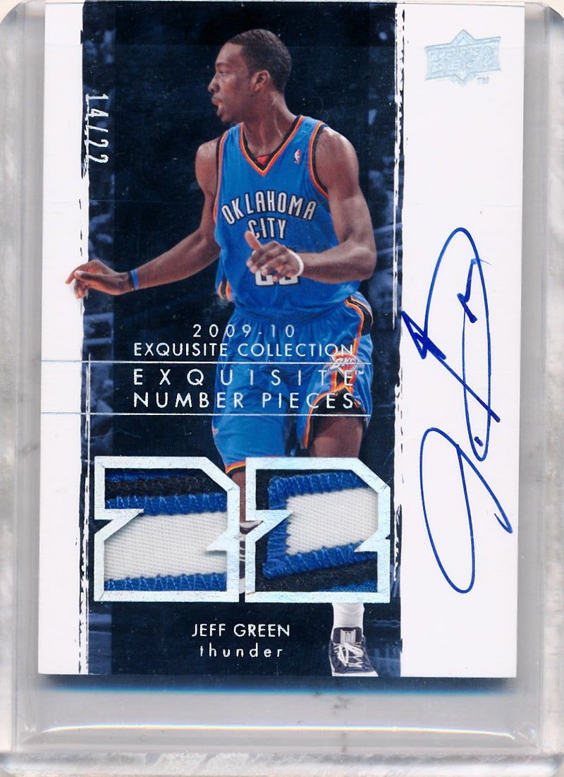 Upper Deck 2009-2010 Exquisite Collection Numbers #NPJG Jeff Green  14/22