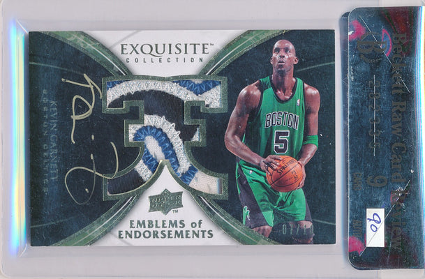 Upper Deck 2008-2009 Exquisite Collection Emblems Of Endorsement #EEKG Kevin Garnett 7/10 / Auto Grade 9