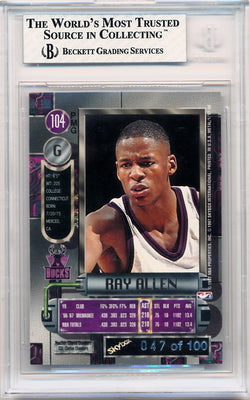 Skybox 1997-1998 Metal Universe Championship Precious Metal Gems Red #104 Ray Allen 47/100 / BGS Grade 8