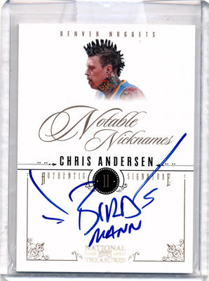 Panini 2010-2011 National Treasures Notable Nicknames  #18 Chris Andersen 56/99