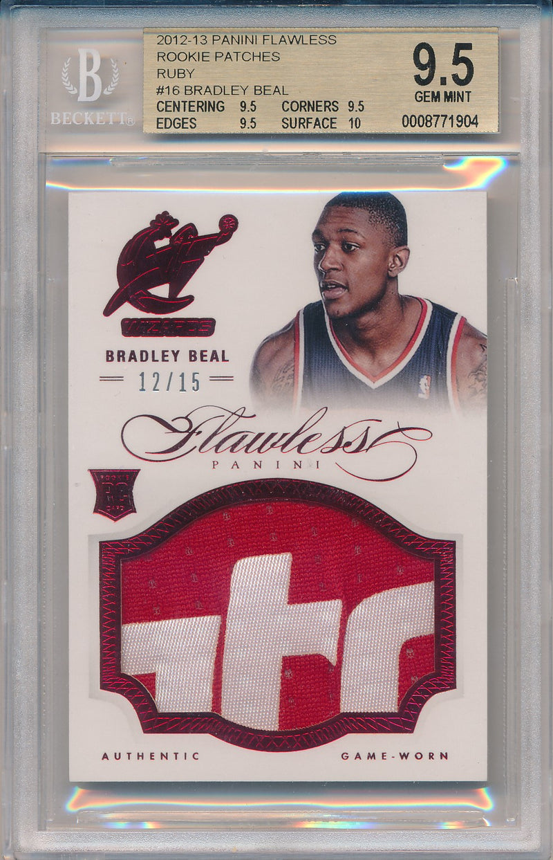 Panini 2012-2013 Flawless Ruby Jumbo Patches #16 Bradley Beal 12/15 / BGS Grade 9.5