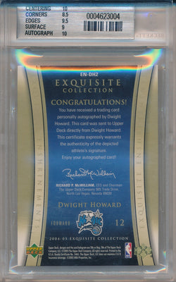 Upper Deck 2004-2005 Exquisite Collection Enshrinements Auto #EN-DH2 Dwight Howard 3/25 / BGS Grade 9 / Auto Grade 10