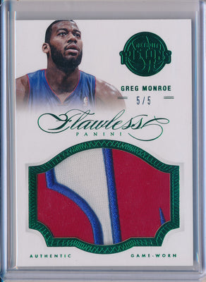 Panini 2012-2013 Flawless Emerald Jumbo Patches #17 Greg Monroe 5/5