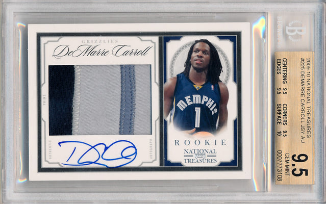 Panini 2009-2010 National Treasures Century Silver #225 Demarre Carroll 32/99 / BGS Grade 9.5 / Auto Grade 10