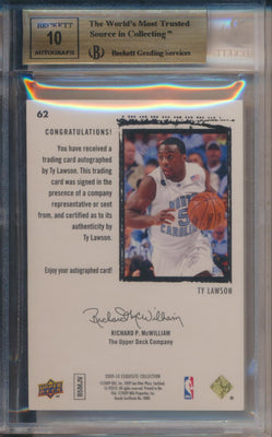 Upper Deck 2009-2010 Exquisite Collection Exquisite RC Auto #62 Ty Lawson 151/225 / BGS Grade 9.5 / Auto Grade 10