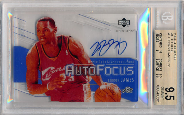 Upper Deck 2003-04 UD Glass Auto Focus #LJ Lebron James  / BGS Grade 9.5 / Auto Grade 10