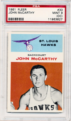 Fleer 1961 St. Louis Hawks  #30 John McCarthy  / PSA Grade 9